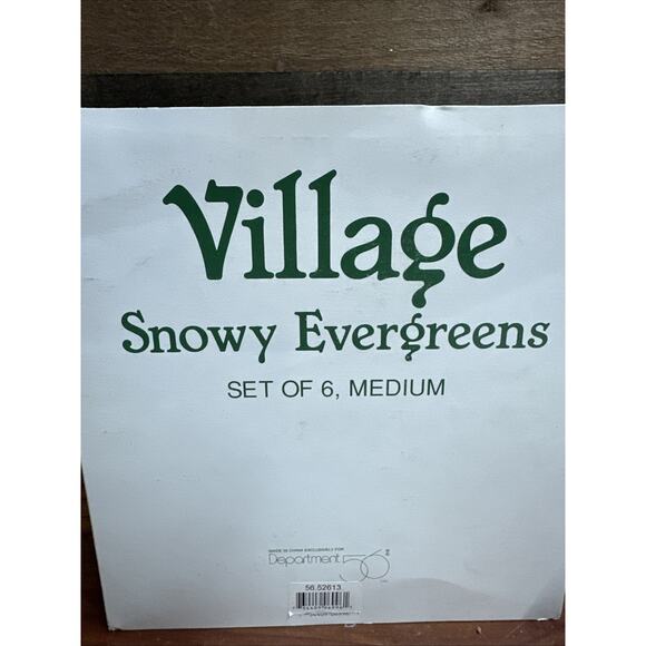 Dept 56 Snowy Evergreens Set Of 6 Medium In Styrofoam